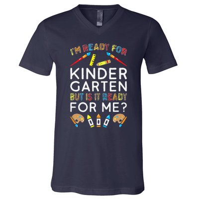 First Day Of Kindergarten Funny Back To School Gift V-Neck T-Shirt