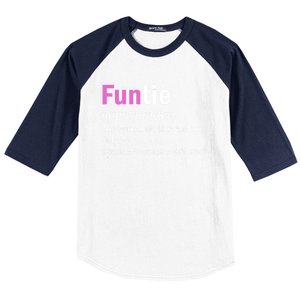 Funtie Definition Of A Fun Auntie Or Aunt Cooler Than A Mom Cool Gift Baseball Sleeve Shirt