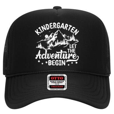 First Day Of Kindergarten 1st Day Of School Kids Teachers High Crown Mesh Back Trucker Hat