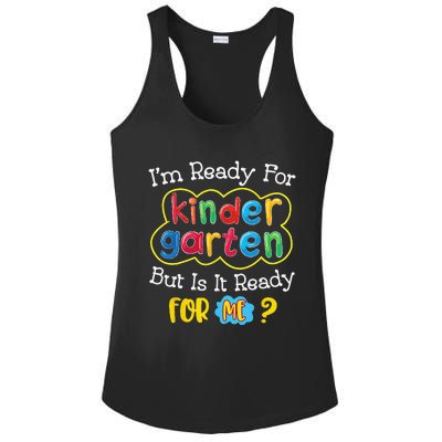 First Day Of Kindergarten Funny Back To School Ladies PosiCharge Competitor Racerback Tank