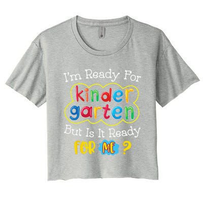 First Day Of Kindergarten Funny Back To School Women's Crop Top Tee