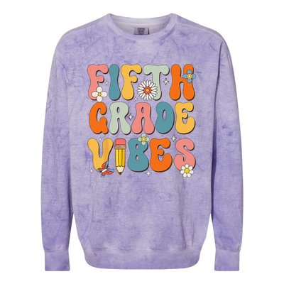 First Day Of School Fifth Grade Vibes Back To School Colorblast Crewneck Sweatshirt