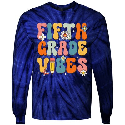 First Day Of School Fifth Grade Vibes Back To School Tie-Dye Long Sleeve Shirt