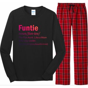 Funtie Definition Of A Fun Auntie Or Aunt Cooler Than A Mom Gift Long Sleeve Pajama Set