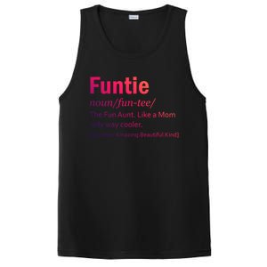 Funtie Definition Of A Fun Auntie Or Aunt Cooler Than A Mom Gift PosiCharge Competitor Tank