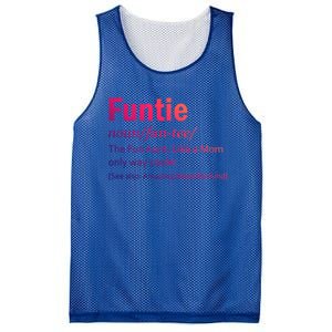 Funtie Definition Of A Fun Auntie Or Aunt Cooler Than A Mom Gift Mesh Reversible Basketball Jersey Tank