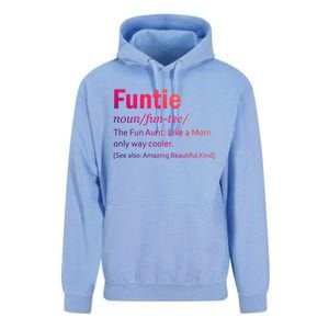 Funtie Definition Of A Fun Auntie Or Aunt Cooler Than A Mom Gift Unisex Surf Hoodie