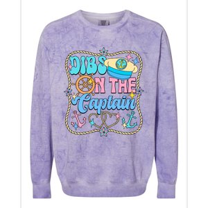 Family Dibs On The Captain Vacation Family Trip Colorblast Crewneck Sweatshirt