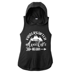 First Day Of Kindergarten 1st Day Let The Adventure Begin Ladies PosiCharge Tri-Blend Wicking Draft Hoodie Tank