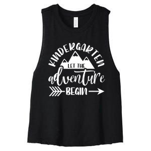 First Day Of Kindergarten 1st Day Let The Adventure Begin Women's Racerback Cropped Tank