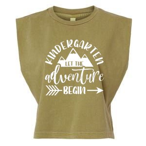 First Day Of Kindergarten 1st Day Let The Adventure Begin Garment-Dyed Women's Muscle Tee