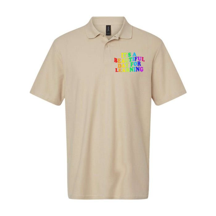 First Day Of School Gift Teacher Students Rainbow Colorful Softstyle Adult Sport Polo