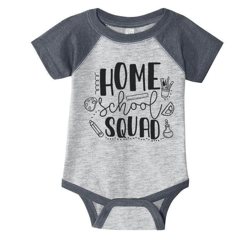 First Day Of School Homeschool Squad Teacher Infant Baby Jersey Bodysuit