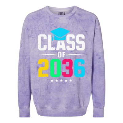 First Day Of School Class Of 2036 Future Graduates Colorblast Crewneck Sweatshirt