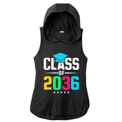 First Day Of School Class Of 2036 Future Graduates Ladies PosiCharge Tri-Blend Wicking Draft Hoodie Tank