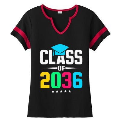 First Day Of School Class Of 2036 Future Graduates Ladies Halftime Notch Neck Tee