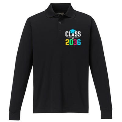 First Day Of School Class Of 2036 Future Graduates Performance Long Sleeve Polo