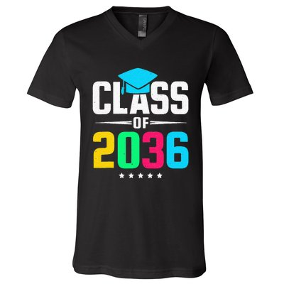 First Day Of School Class Of 2036 Future Graduates V-Neck T-Shirt