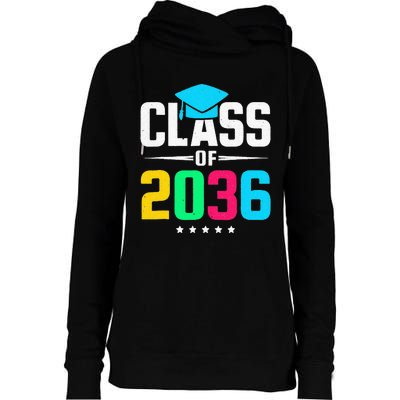 First Day Of School Class Of 2036 Future Graduates Womens Funnel Neck Pullover Hood