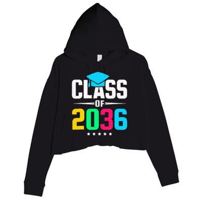 First Day Of School Class Of 2036 Future Graduates Crop Fleece Hoodie