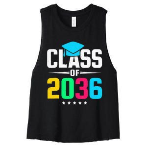 First Day Of School Class Of 2036 Future Graduates Women's Racerback Cropped Tank