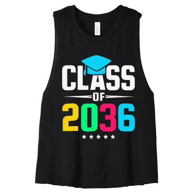 First Day Of School Class Of 2036 Future Graduates Women's Racerback Cropped Tank