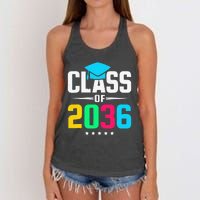 First Day Of School Class Of 2036 Future Graduates Women's Knotted Racerback Tank