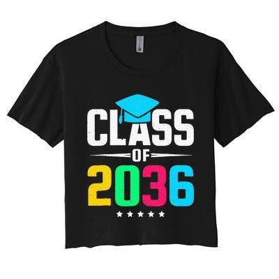 First Day Of School Class Of 2036 Future Graduates Women's Crop Top Tee