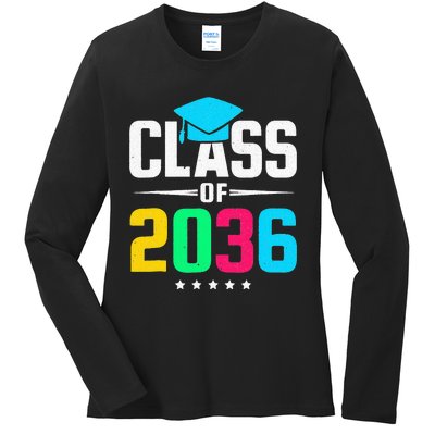 First Day Of School Class Of 2036 Future Graduates Ladies Long Sleeve Shirt