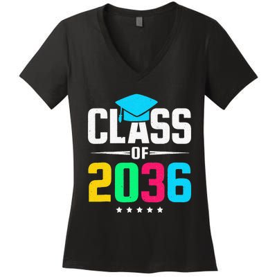 First Day Of School Class Of 2036 Future Graduates Women's V-Neck T-Shirt