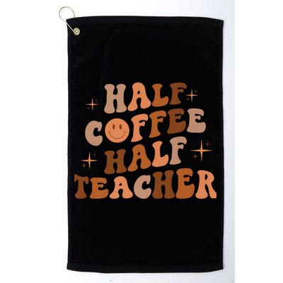 First Day Of School Half Coffee Half Teachers, Retro Gift For Teacher Golf Towel