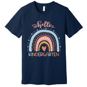 First Day Of School Hello Kindergarten Teacher Rainbow Premium T-Shirt