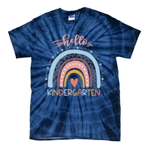 First Day Of School Hello Kindergarten Teacher Rainbow Tie-Dye T-Shirt