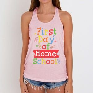 First Day Of School Homeschool Teacher Women's Knotted Racerback Tank