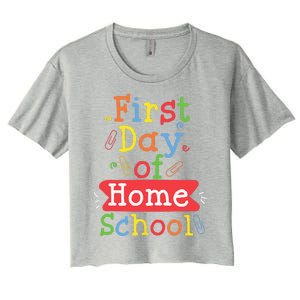 First Day Of School Homeschool Teacher Women's Crop Top Tee