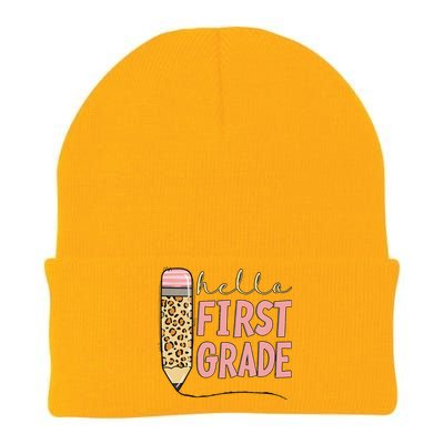 First Day Of School Back To School Hello First Grade Knit Cap Winter Beanie