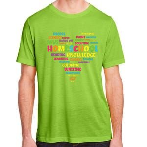 First Day Of School Homeschool Teacher Word Cloud Heart Adult ChromaSoft Performance T-Shirt