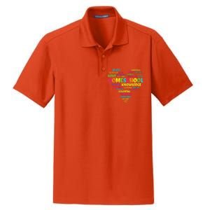 First Day Of School Homeschool Teacher Word Cloud Heart Dry Zone Grid Polo