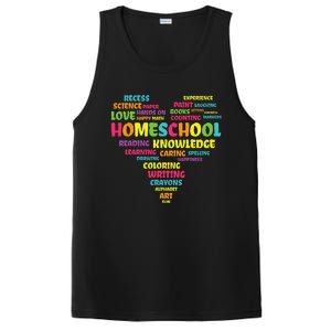 First Day Of School Homeschool Teacher Word Cloud Heart PosiCharge Competitor Tank