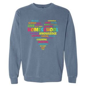 First Day Of School Homeschool Teacher Word Cloud Heart Garment-Dyed Sweatshirt