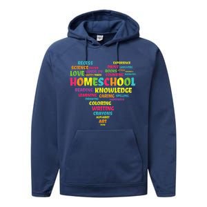 First Day Of School Homeschool Teacher Word Cloud Heart Performance Fleece Hoodie