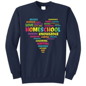 First Day Of School Homeschool Teacher Word Cloud Heart Tall Sweatshirt