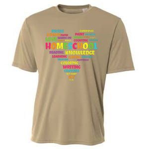 First Day Of School Homeschool Teacher Word Cloud Heart Cooling Performance Crew T-Shirt