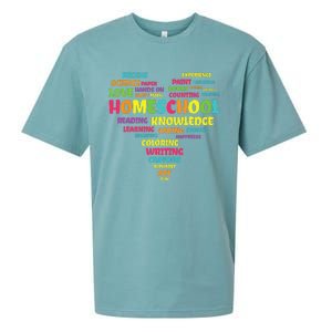 First Day Of School Homeschool Teacher Word Cloud Heart Sueded Cloud Jersey T-Shirt