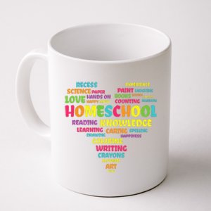 First Day Of School Homeschool Teacher Word Cloud Heart Coffee Mug