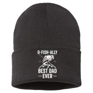 Fishing Dad O Fish Ally Awesome Dad For Fathers Day Gift Sustainable Knit Beanie