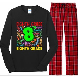 First Day Of Eighth 8th Grade Back To School Teacher Student Long Sleeve Pajama Set