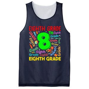 First Day Of Eighth 8th Grade Back To School Teacher Student Mesh Reversible Basketball Jersey Tank