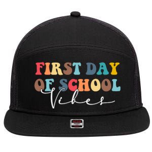 First Day Of School Vibes 7 Panel Mesh Trucker Snapback Hat