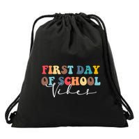 First Day Of School Vibes Drawstring Bag